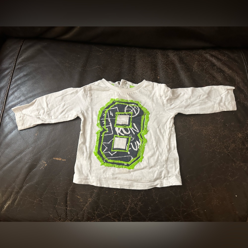 Kids Long Sleeve Tee with Graphic Number Design